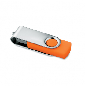 Флешка твистер 16GB оранжевая, usb с металлической скобой